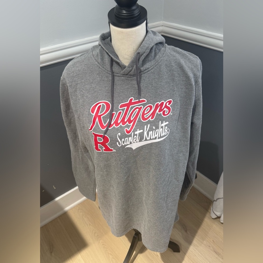 Colosseum Rutgers Scarlet Knights Gray Hoodie size XL
